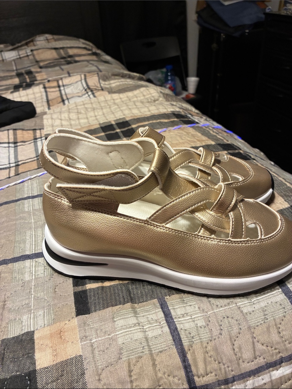 Gold Women’s Casual Slingback Shoes
